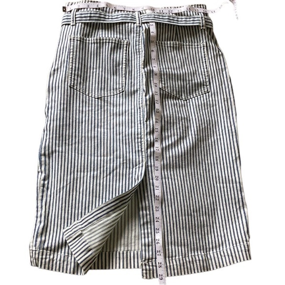 NWT J.Crew Railroad Stripe Denim Pencil Skirt Size 31 - Picture 6 of 8